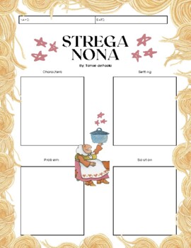 Preview of Strega Nona by Tomie dePaola Thematic Elements Story Worksheet (PDF)