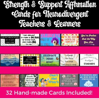 Preview of Strength & Support Affirmation Cards for Neurodivergent Teachers & Learners