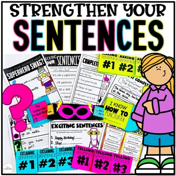 Preview of Types of Sentences & Writing Complete Sentences w/ Capitals & Punctuation