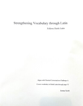 Preview of Strengthening Vocabulary Through Latin - Challenge A