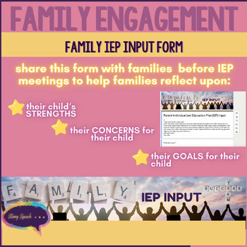 Preview of Strengths-Based IEP Parent Input Google Form- Collaboration with Families