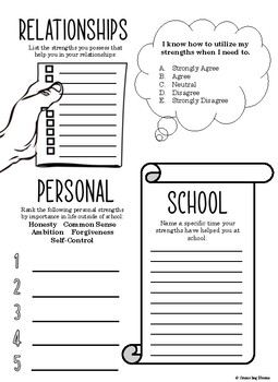 Strengths Exploration Worksheet by Counseling Blooms | TpT
