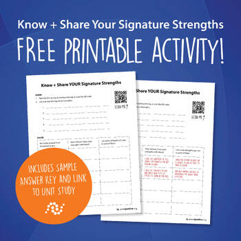 Preview of Strengths Reflection Printable Worksheet & Activity/SEL/Special Education