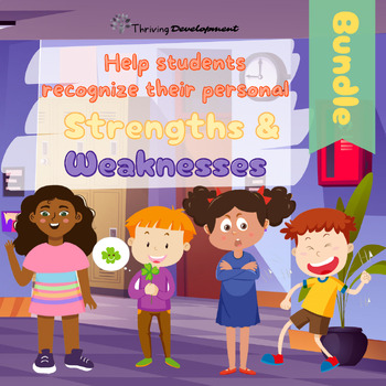 Preview of Strengths & Weaknesses Bundle: No-prep SEL Lesson & Self-reflection Cards