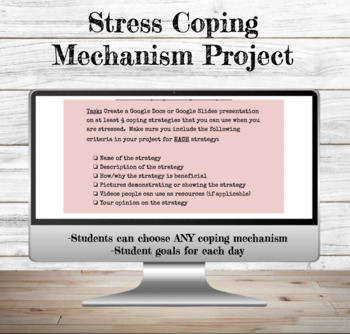 Preview of Stress Coping Mechanism Project | Mental Health | Research | Health Education