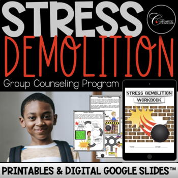 Preview of Managing Stress and Worries Group Counseling Program / Digital Google Slides™