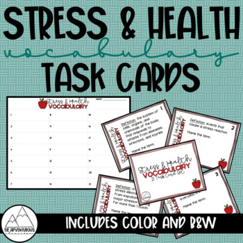 Preview of Stress & Health Vocabulary Task Cards