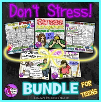 Preview of Stress Management Activities for Teens BUNDLE
