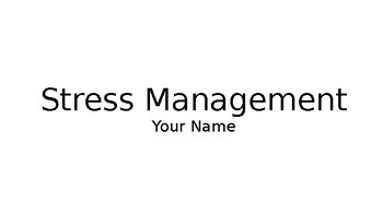 Preview of Stress Management Activity - Online Learning Resource