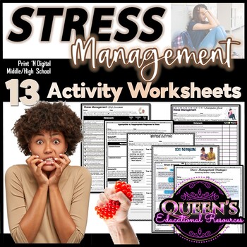 Preview of Stress Management Activity Worksheets for Teens | Stress Management Worksheets