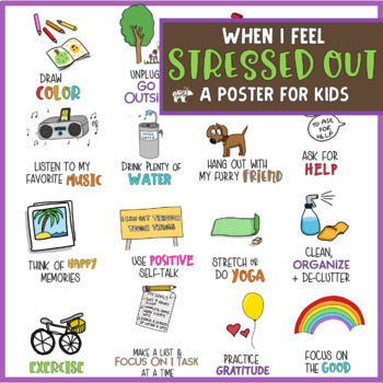 Preview of Stress Management Poster & Coping Skills Activity: Functional Classroom Decor
