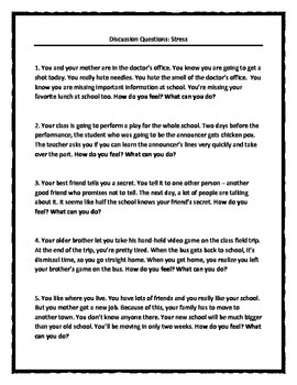 Stress - conversation questions A2B1 - ESL worksheet by shaggy26