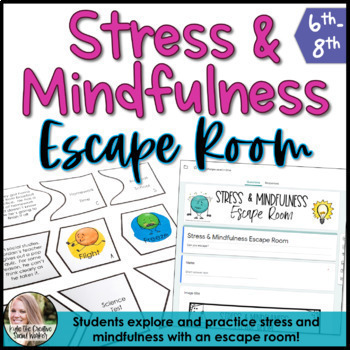 Preview of Stress Management and Mindfulness Escape Room Activity