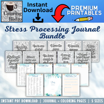 Preview of Stress Processing Journal Pages for daily self care, mental health, and emotion