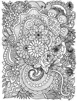  Stress Relieving Adult Coloring Book - Zen Doodle - 24 hr  132537-ZD-24HR