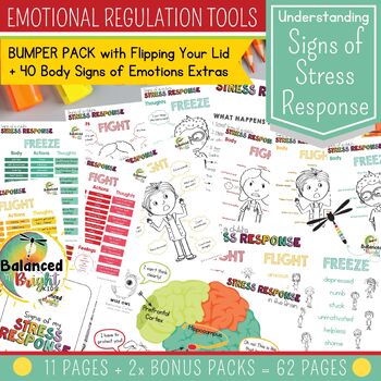 Preview of Stress Responses Bumper Pack - Stress Management, Self-Regulation, Emotions