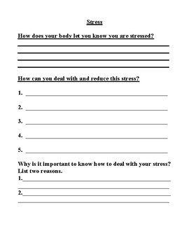 stress worksheet how do you know you are stressed how do