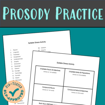 Preview of Stress and Intonation COMPLETE Prosody Practice for Older Students