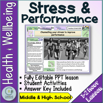 Preview of Stress Management + Performance - SEL Health Lesson