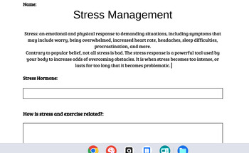 Preview of Stress management packet - social,school,life balance - manage emotions