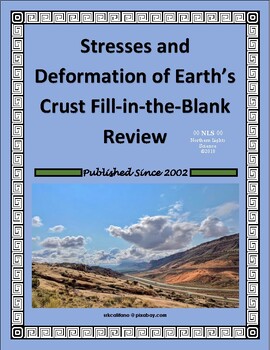 Preview of Stresses and Deformation of Earth's Crust Fill-in-the-Blank Review Activity