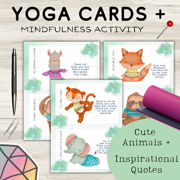 Preview of Stretch+Relax/Yoga Cards/Mindfulness Writing Activity/Calm Down Corner