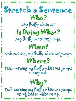 Stretch a Sentence Mini Poster by Primary Wizard | TpT