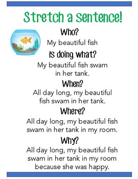 Stretch A Sentence Poster By Michelle Suddaby Teachers Pay Teachers