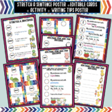 Stretch a Sentence Poster + editable Cards + Activity + Wr