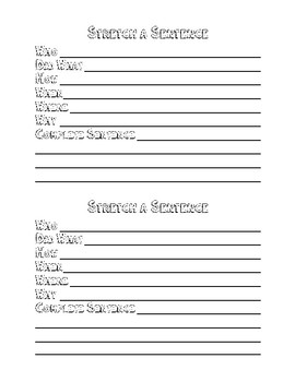 Stretch a Sentence Worksheet by Tara's Teachables | TpT