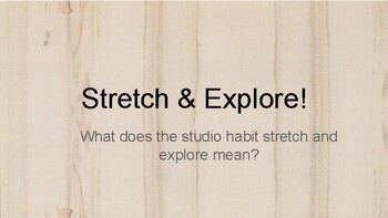 Preview of Stretch and Explore! Studio Habits of Mind