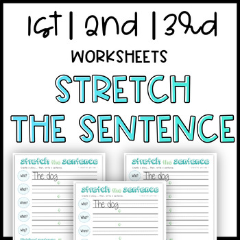 Preview of Stretch the sentence! Creative Writing Worksheets Distance Learning Homeschool