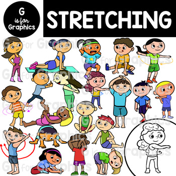 kids stretching clip art