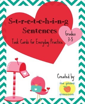 Preview of Stretching Sentences Task Cards, Improve Sentence Writing, Common Core Aligned