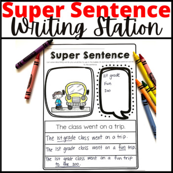 Preview of Writing Details for Sentences Activity for Writing Stations to Practice Revising