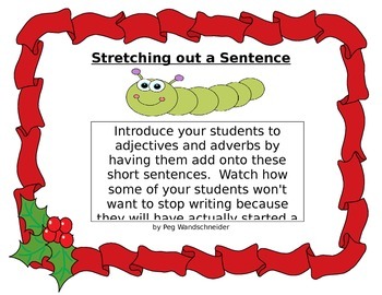 Preview of Stretching out Sentences with a Christmas Theme