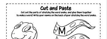 Preview of Stretchy the Word Snake CVC Word Building