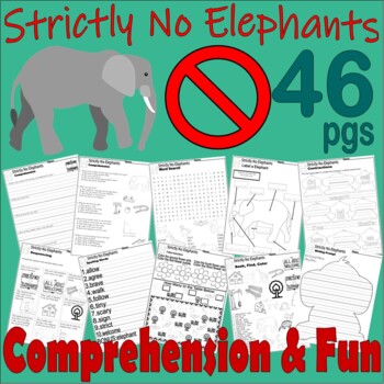 Preview of Strictly No Elephants Read Aloud Book Companion Reading Comprehension Worksheets