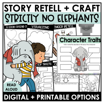 Preview of Strictly No Elephants Read Aloud Activity + Digital Google Slides™| Retell Craft