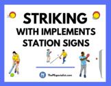 Striking with Implements Station Activity Signs for PE Class