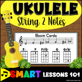 String 2 UKULELE NOTE BOOM CARDS | Ukulele Notes | Music A