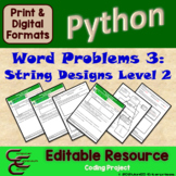 String Array Coding Project Level 2 Word Problems for Python Editable Resource