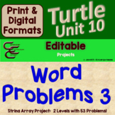 String Array Name Design Project Word Problems 3 Editable Turtle Unit 10