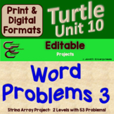 String Array Project Word Problems 3 Unit 10 for Python Turtle