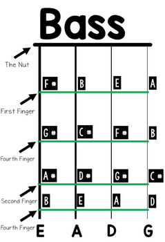 String Bass Fingering Chart by Kimberly Haggard | TpT