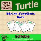 String Function Quiz For Python Turtle Editable Resource Package