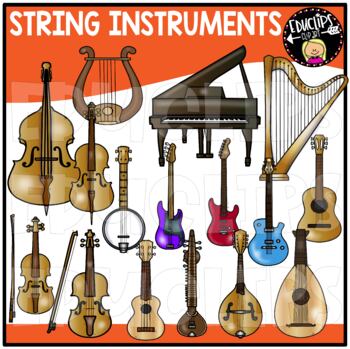 Preview of String Instruments Clip Art Set {Educlips Clipart}
