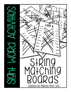 Preview of String Matching Board Sight Word Activities- For Special Education