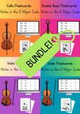 String Orchestra Flashcard Bundle: Notes in the D Major Scale