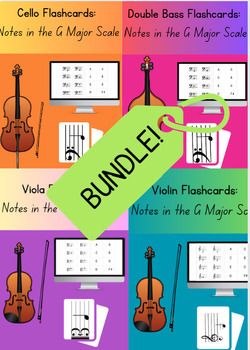 Preview of String Orchestra Flashcards: Notes in the G Major Scale
